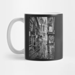 York Minster And Shops Black And White Mug